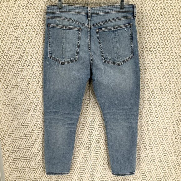Rag & Bone Jeans Womans Size 32 Blue Light Wash Cate MidRise Shorty Skinny Denim - Picture 2 of 11